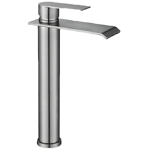 Mezcladora Alta para Lavabo de Acero Inoxidable Satinado Moderna