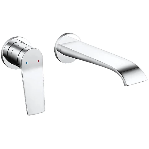 Mezcladora Monocomando de Pared para Lavabo en Bronce Brillante