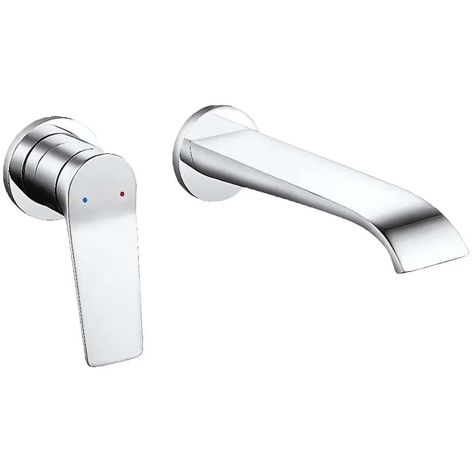 Mezcladora Monocomando de Pared para Lavabo en Bronce Brillante 1