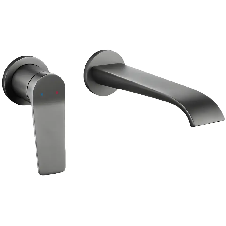 Mezcladora Monocomando de Pared para Lavabo en Gris 1