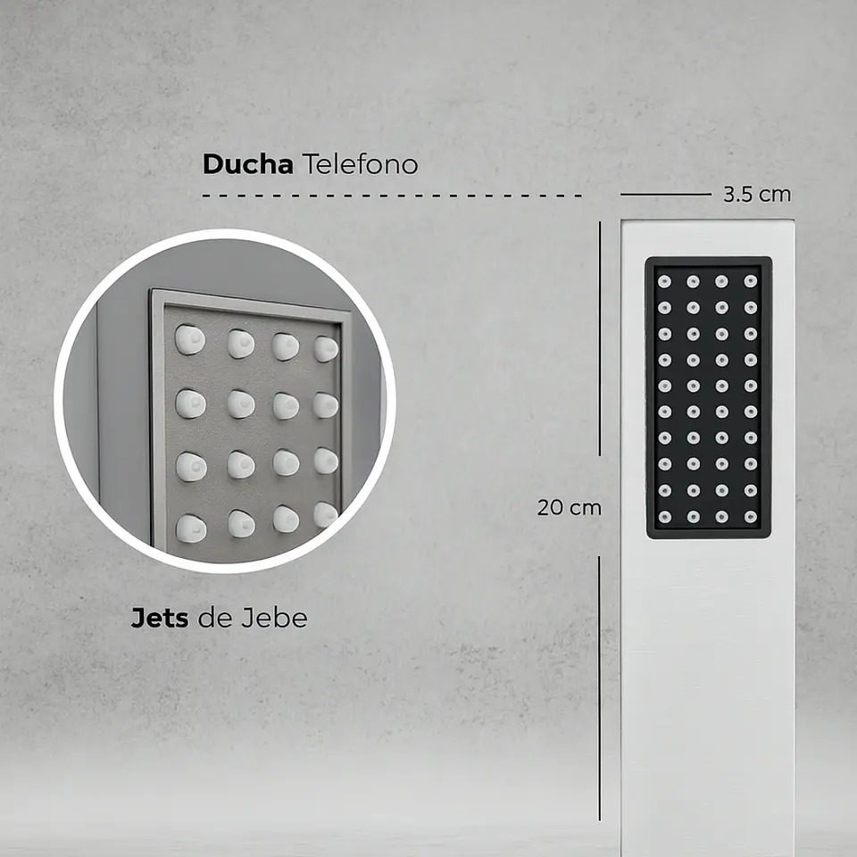  Mezcladora para Ducha en Acero Inoxidable con Cabezal y Ducha Teléfono Brillante 5