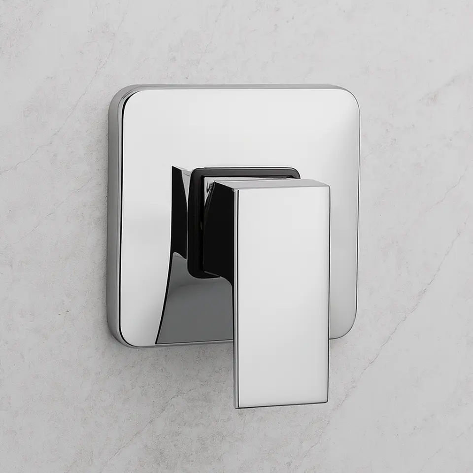 Llave para Ducha Monocomando de Acero Inoxidable Plateado Cromado 2