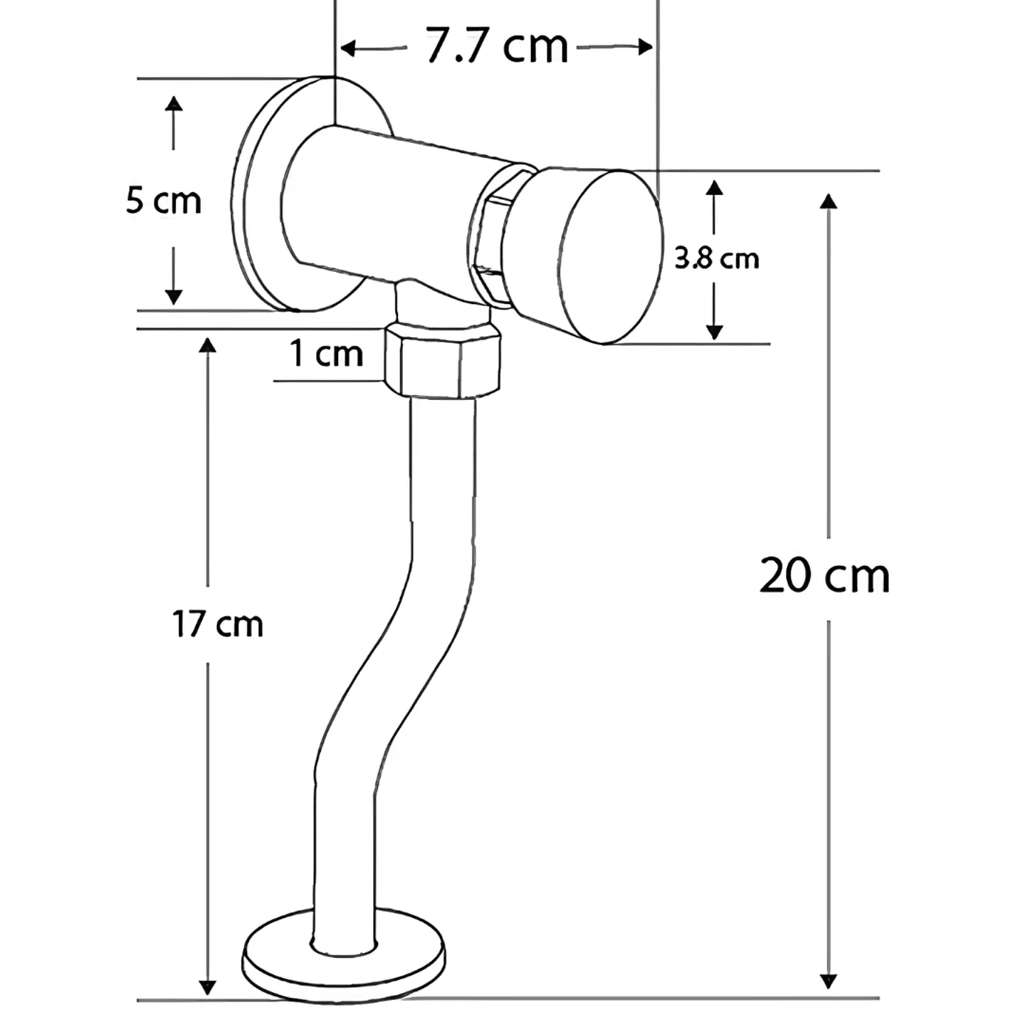Llave Temporizado de Acero Inoxidable Satinado para Urinario 3