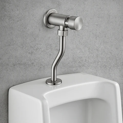 Llave Temporizado de Acero Inoxidable Satinado para Urinario