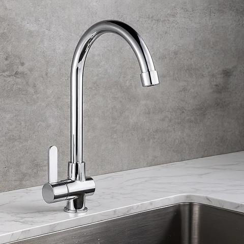 Llave Ganso para Cocina en Bronce Cromado