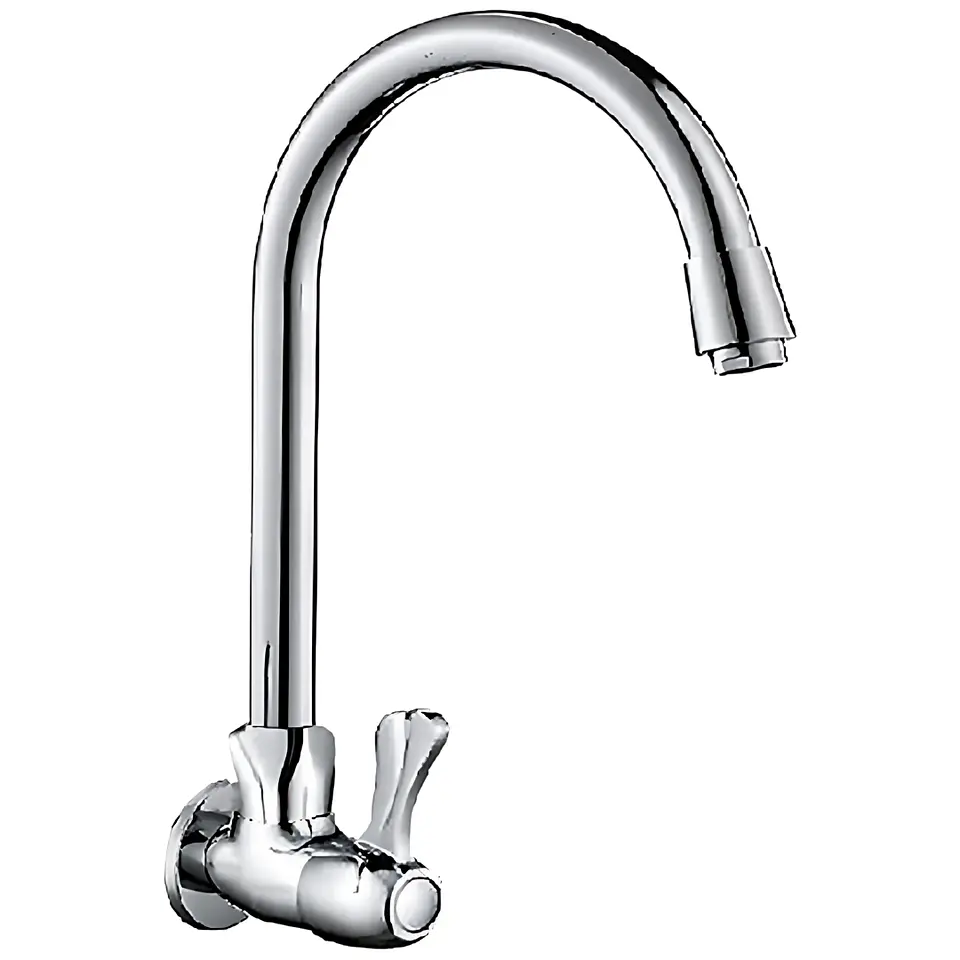 Llave Ganso para Cocina en Bronce Cromado Funcional 1