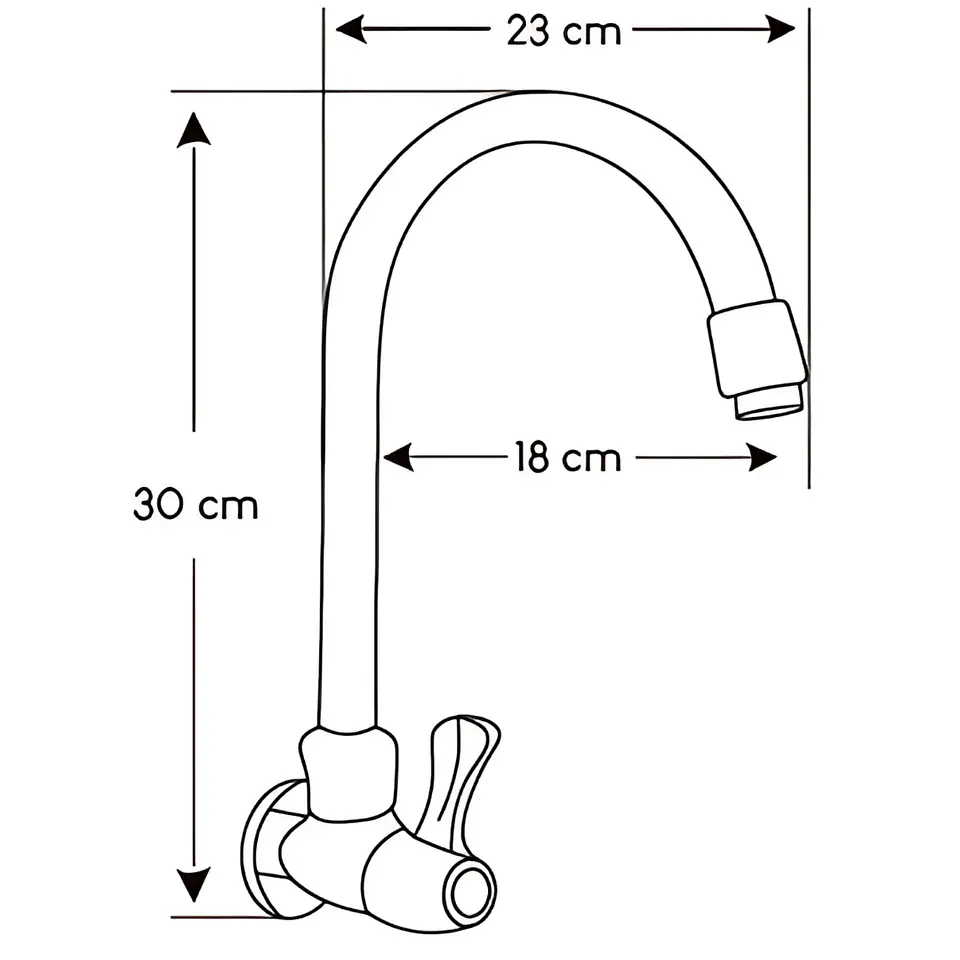 Llave Ganso para Cocina en Bronce Cromado Funcional 3