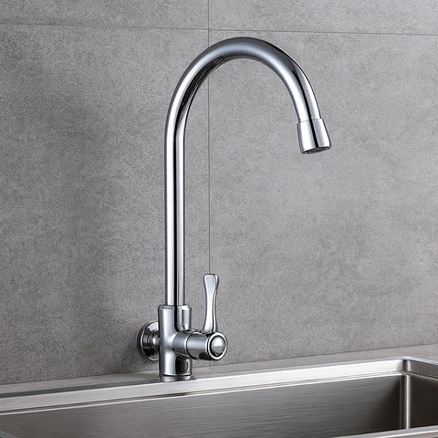 Llave Ganso para Cocina en Bronce Cromado Funcional