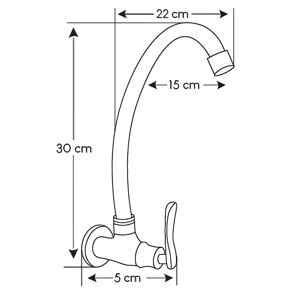 Llave Ganso para Cocina de Bronce Cromado Brillante 3