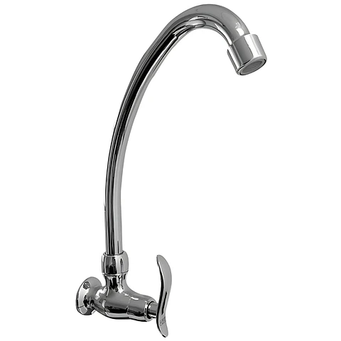 Llave Ganso para Cocina de Bronce Cromado Brillante