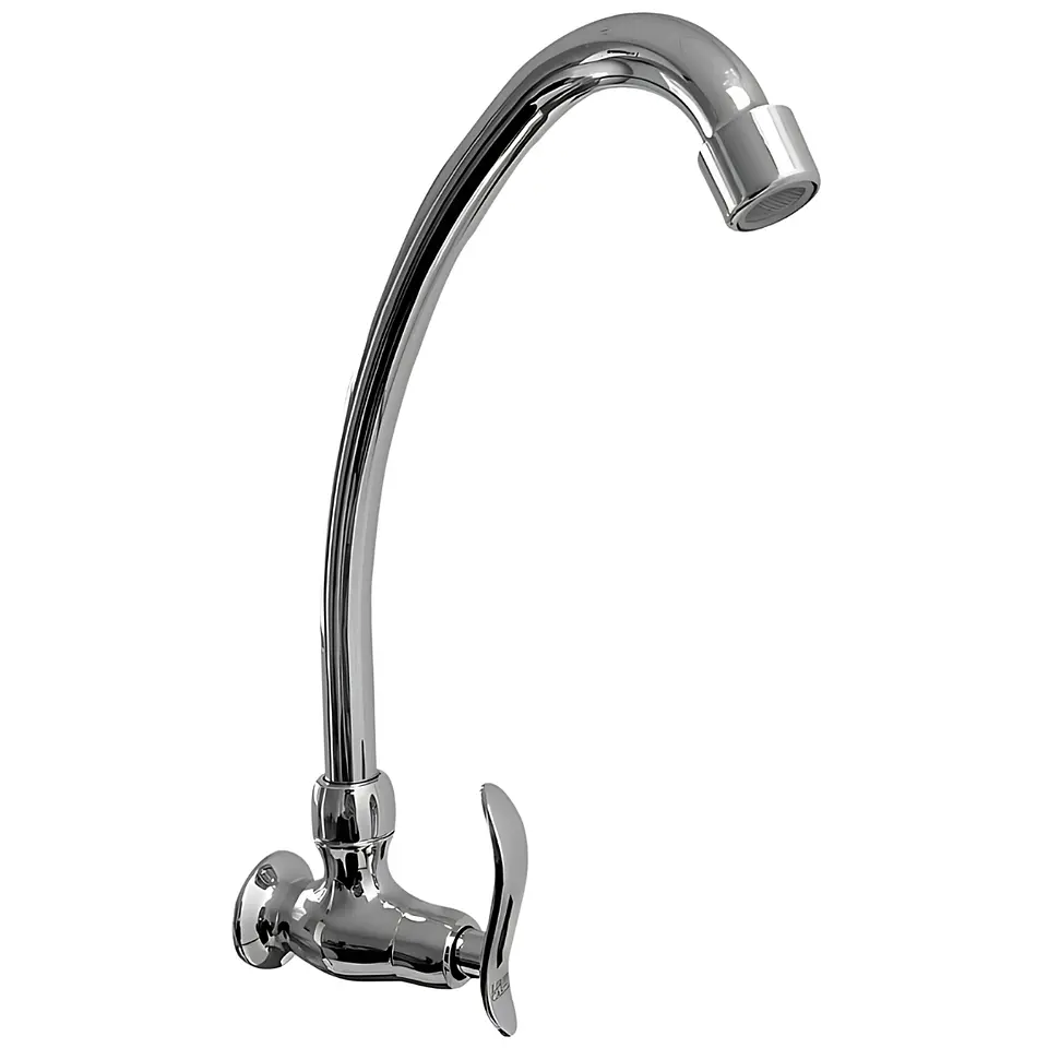 Llave Ganso para Cocina de Bronce Cromado Brillante 1