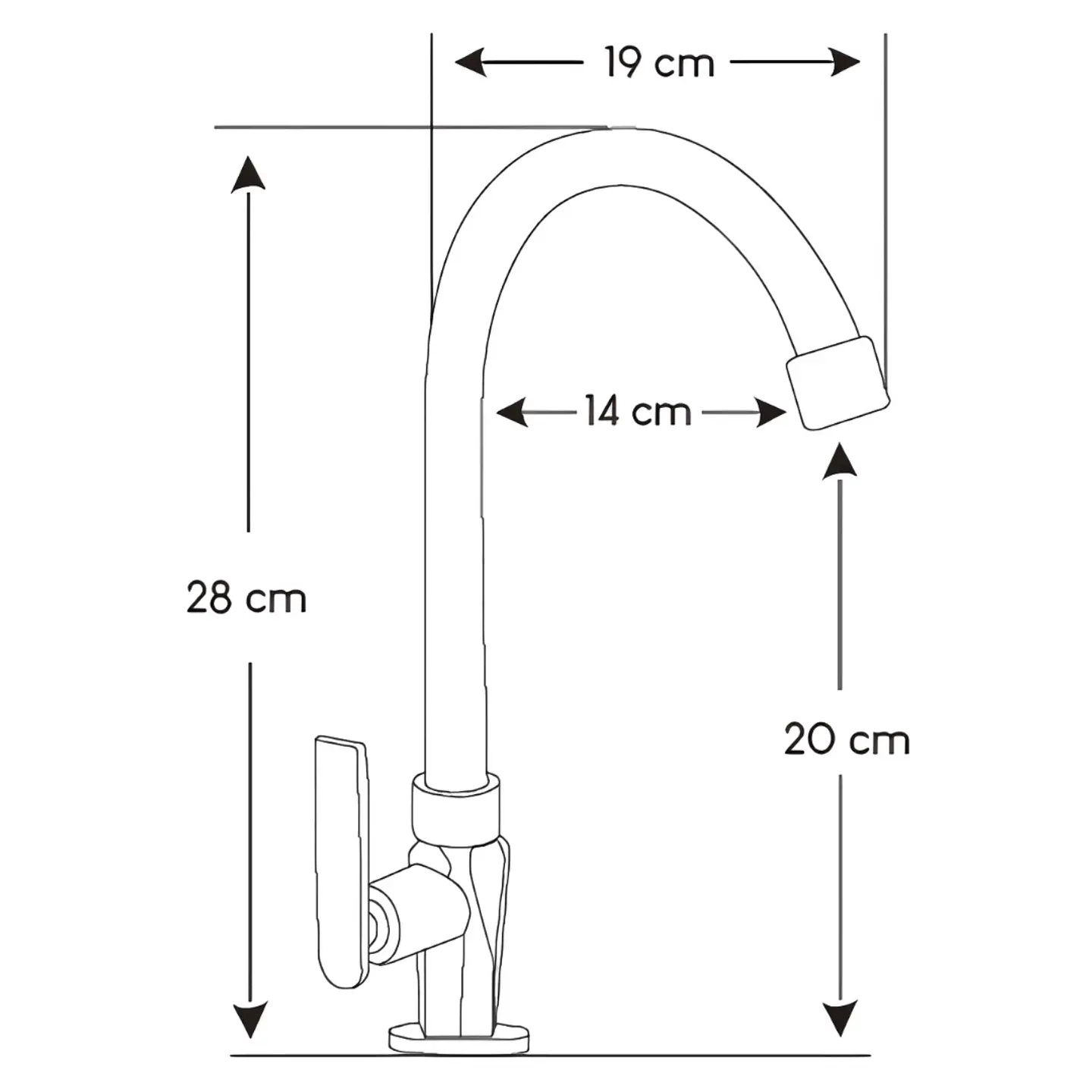 Llave Ganso para Cocina de Acero Cromado Moderno 3