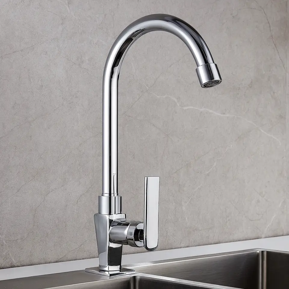 Llave Ganso para Cocina de Acero Cromado Moderno 2