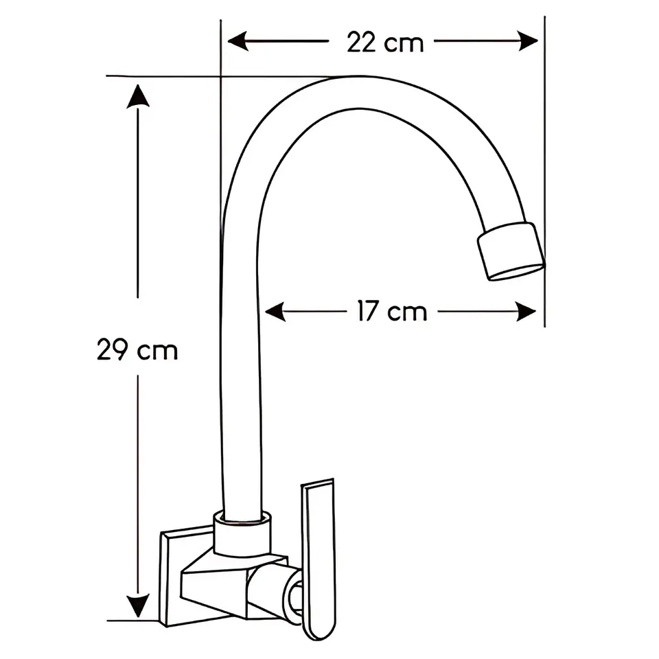Llave Ganso para Cocina de Bronce Cromado Durable 3