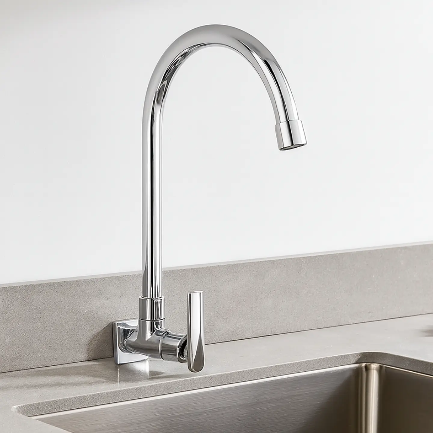 Llave Ganso para Cocina de Bronce Cromado Durable 2