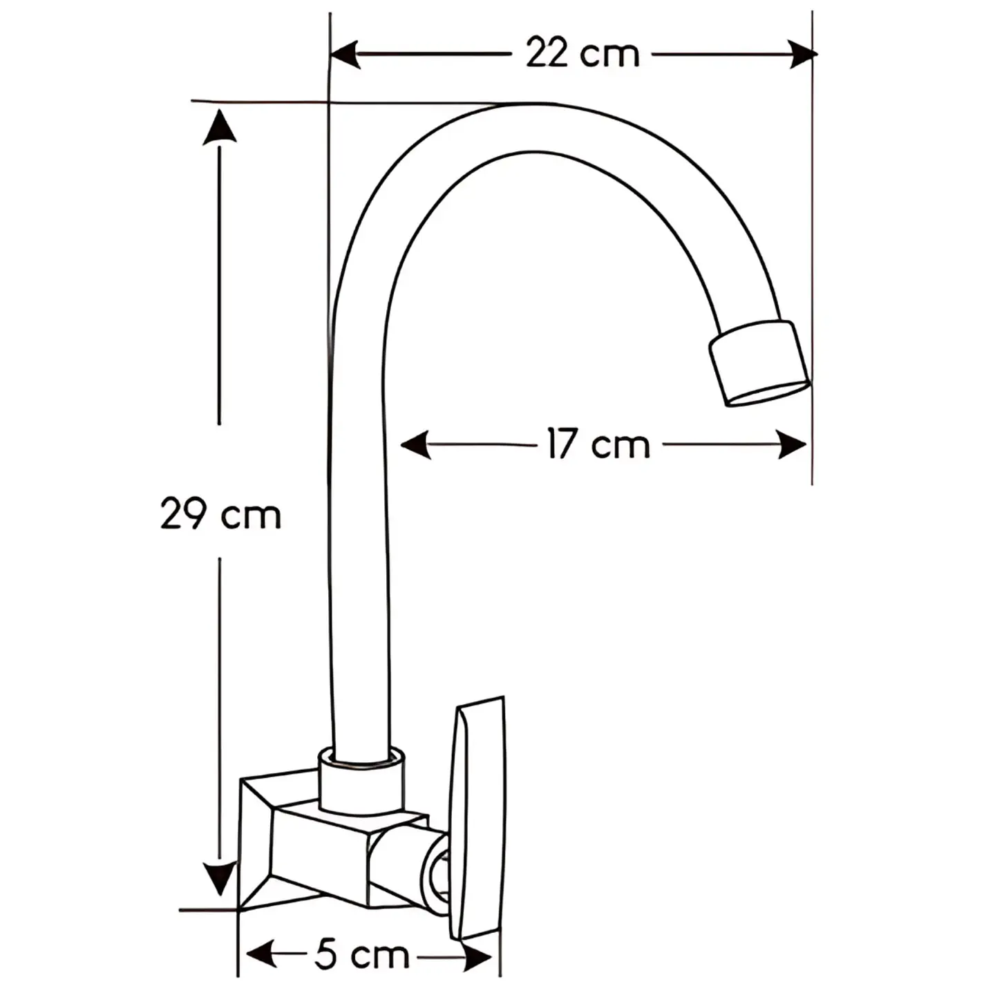 Llave Ganso para Cocina de Bronce Cromado Clásico 3