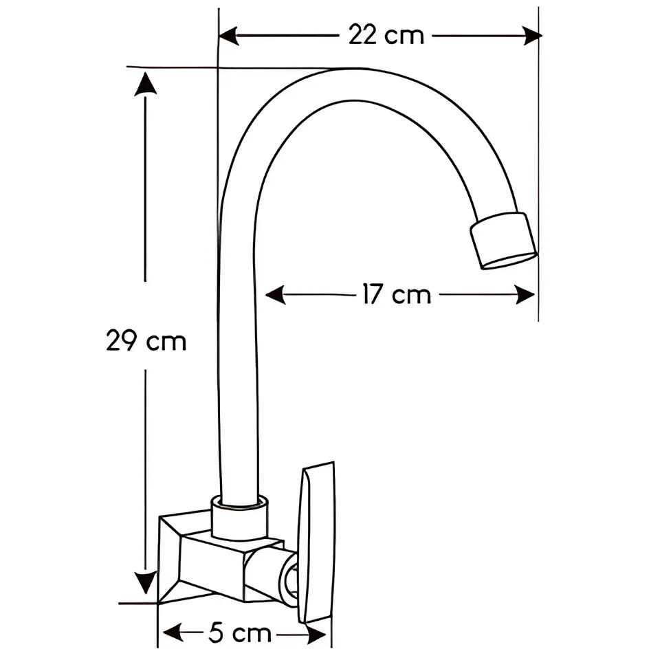 Llave Ganso para Cocina de Bronce Cromado Clásico 3
