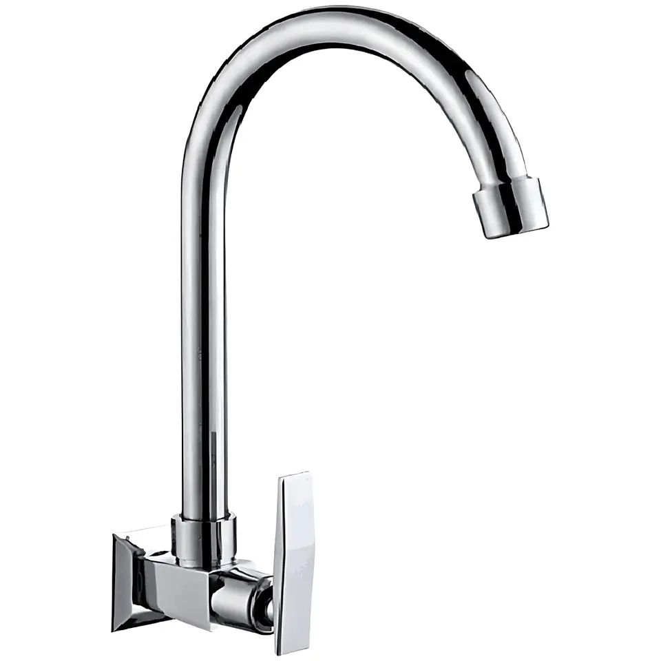 Llave Ganso para Cocina de Bronce Cromado Clásico 1