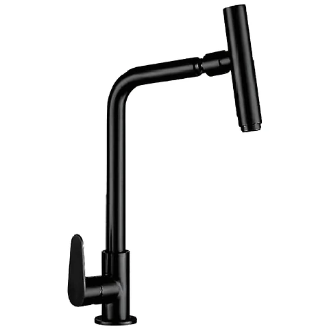 Llave Ganso para Cocina de Acero Inoxidable Negro Moderno