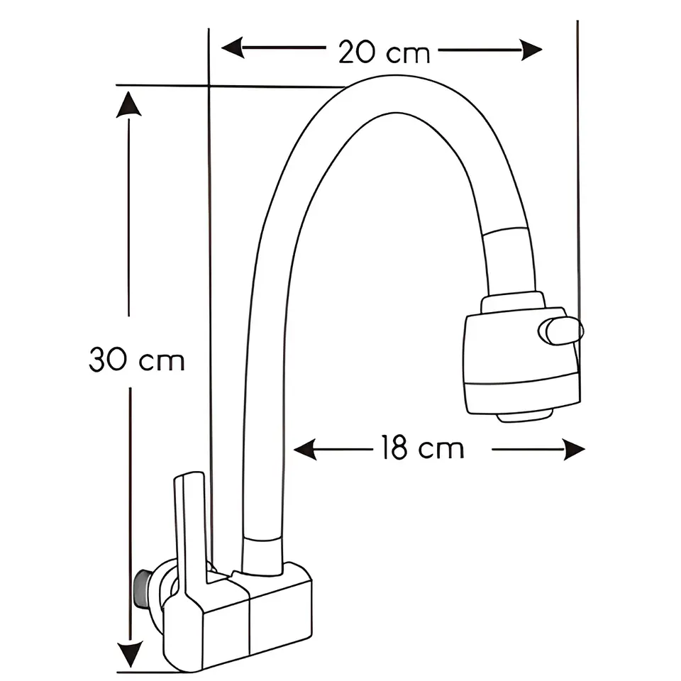Llave Ganso para Cocina de Bronce Cromado Flexible  3