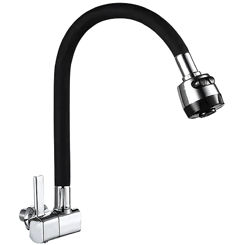 Llave Ganso para Cocina de Bronce Cromado Flexible 