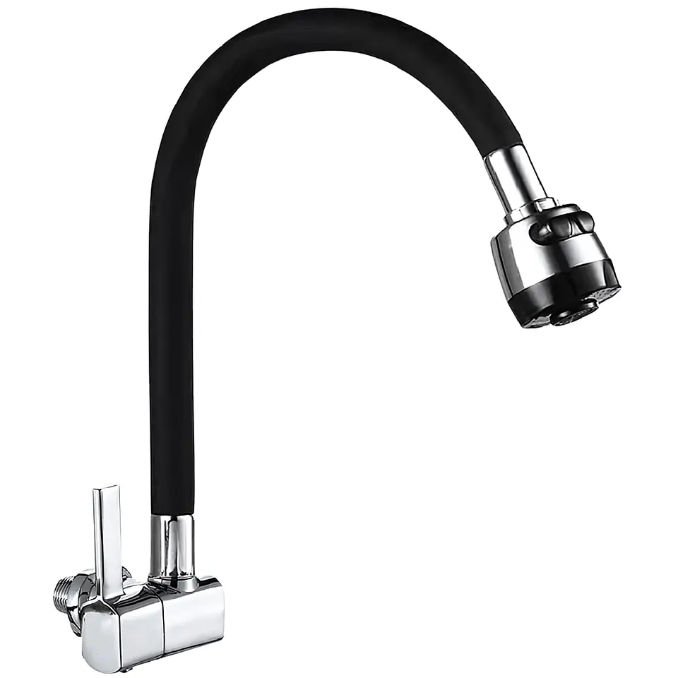 Llave Ganso para Cocina de Bronce Cromado Flexible  1