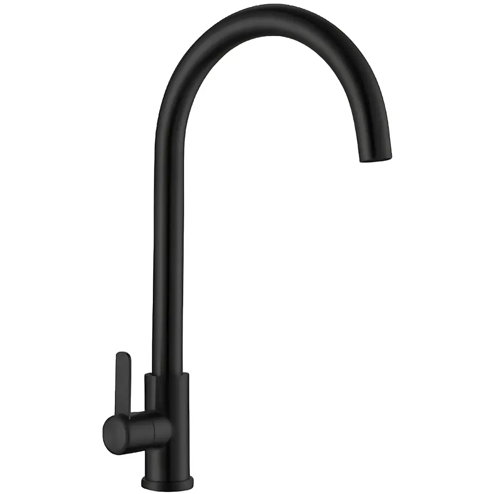 Llave Ganso para Cocina de Acero Inoxidable Negro Satinado Sofisticado 1