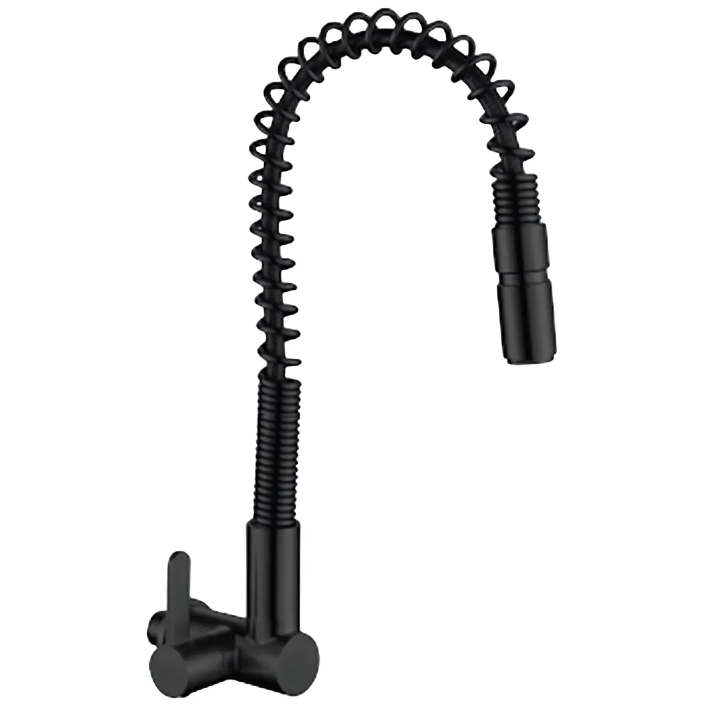 Llave Ganso para Cocina con Resorte de Acero Inoxidable Negro 1