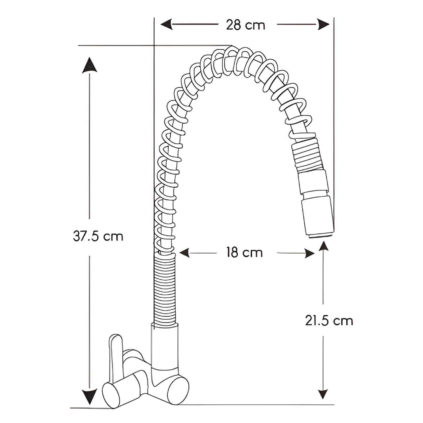 Llave Ganso para Cocina con Resorte de Acero Inoxidable Negro 3