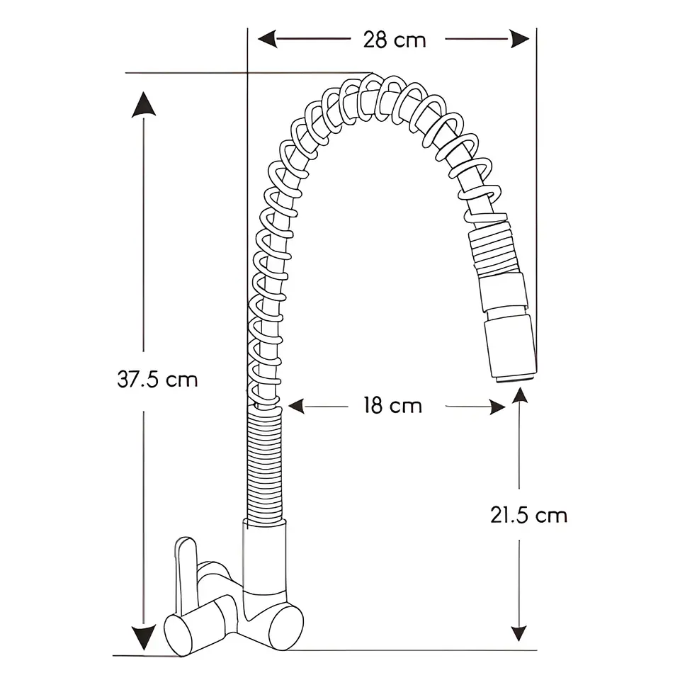 Llave Ganso para Cocina con Resorte de Acero Inoxidable Negro 3