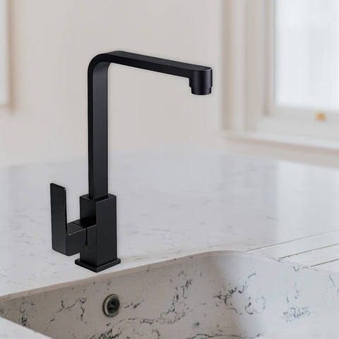 Llave Ganso para Cocina de Acero Inoxidable Negro de Lujo