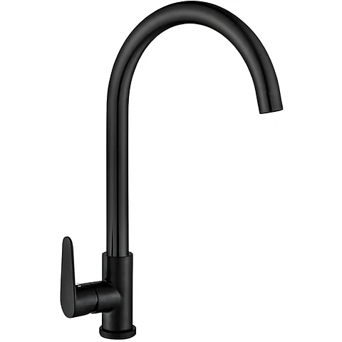 Llave Ganso para Cocina de Acero Inoxidable Negro Mate Minimalista