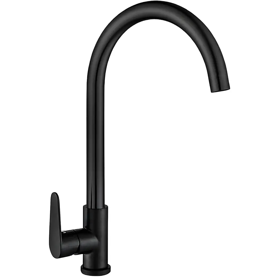 Llave Ganso para Cocina de Acero Inoxidable Negro Mate Minimalista 1