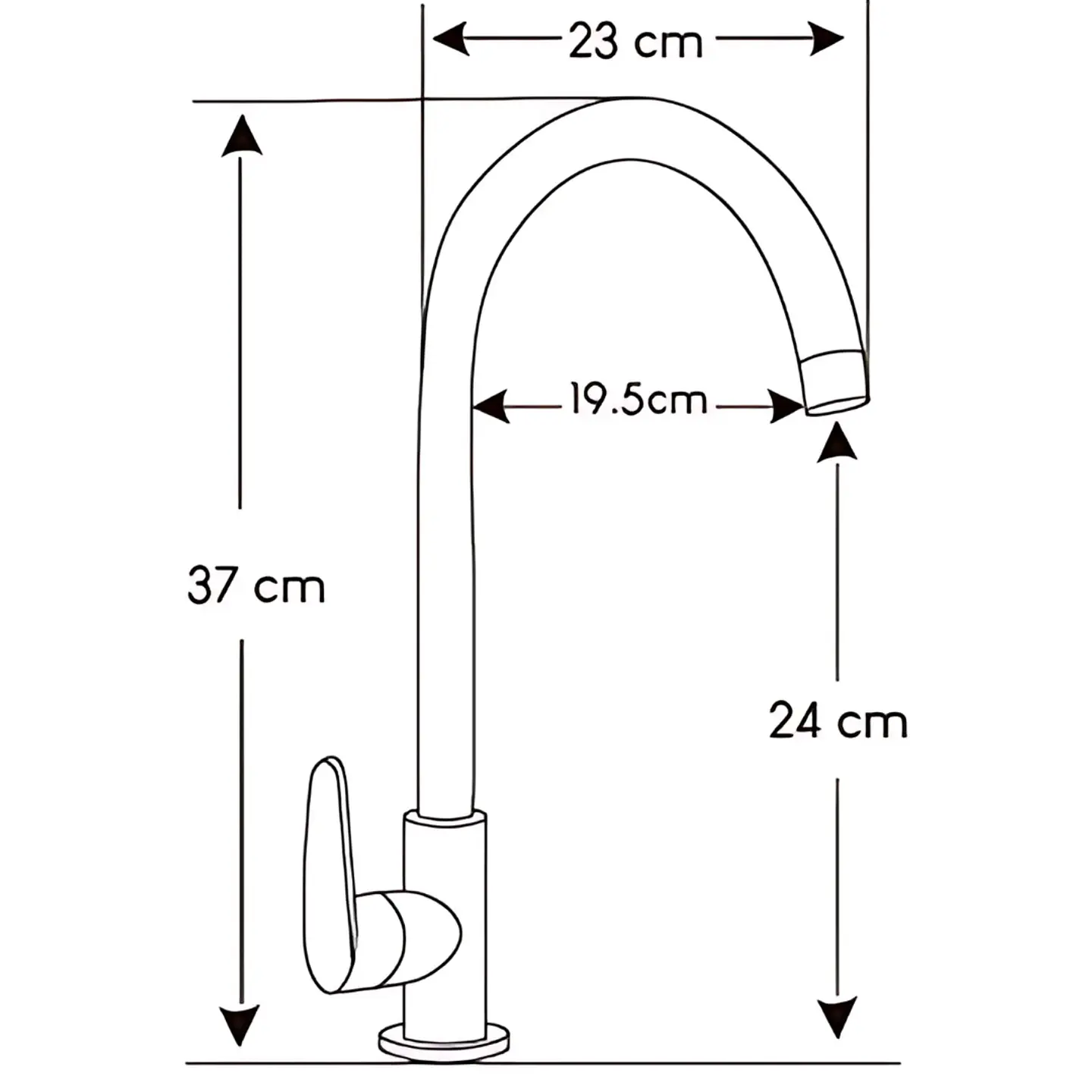 Llave Ganso para Cocina de Acero Inoxidable Negro Mate Minimalista 4