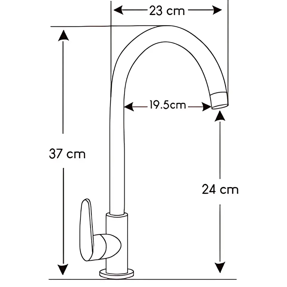 Llave Ganso para Cocina de Acero Inoxidable Negro Mate Minimalista 4