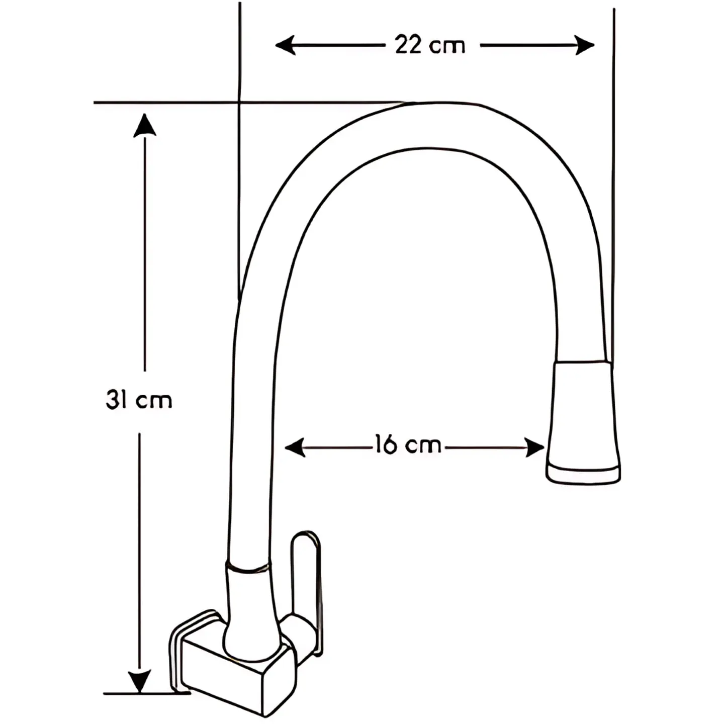 Llave Ganso para Cocina de Bronce Cromado Azul Flexible 3
