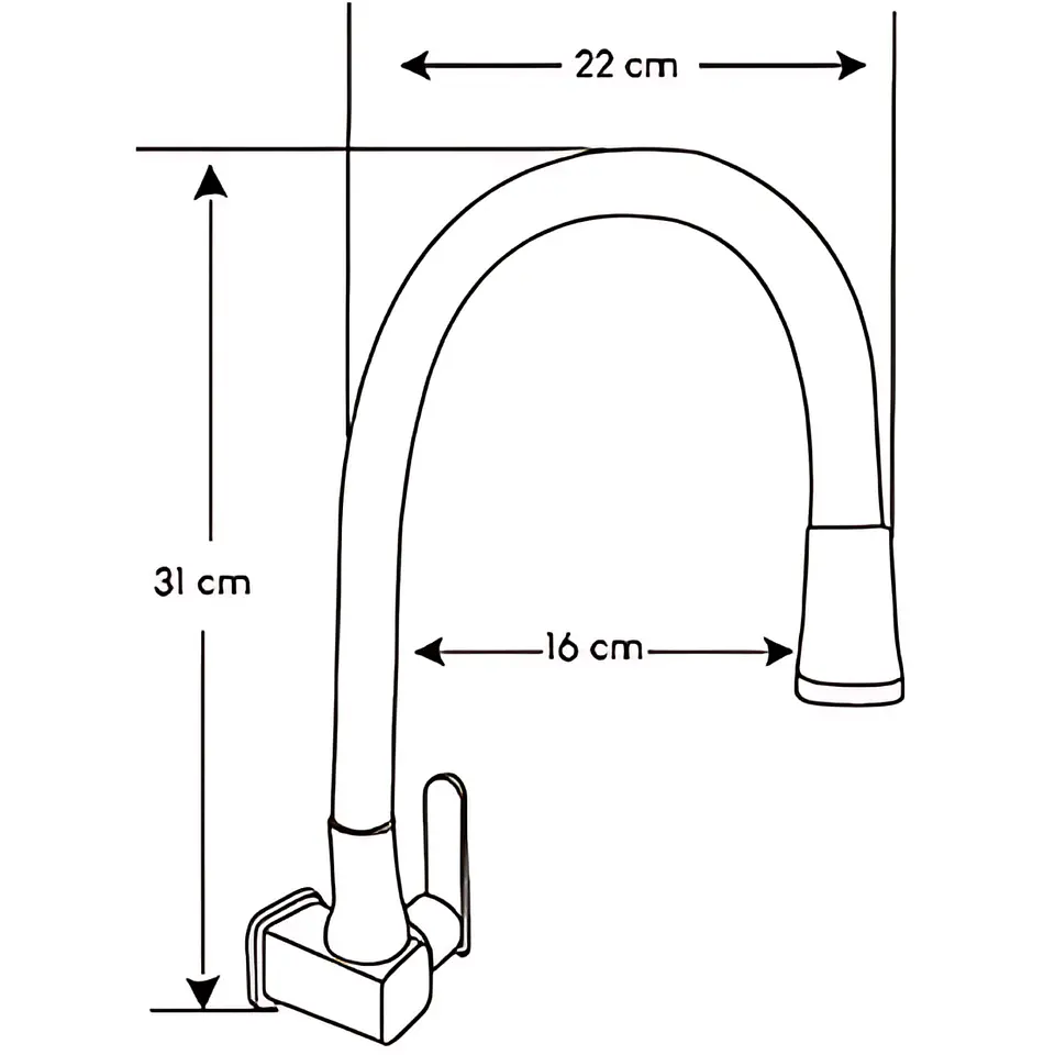 Llave Ganso para Cocina de Bronce Cromado Azul Flexible 3