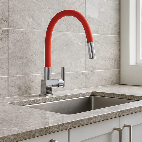 Llave Ganso para Cocina de Bronce Cromado Flexible de Colores