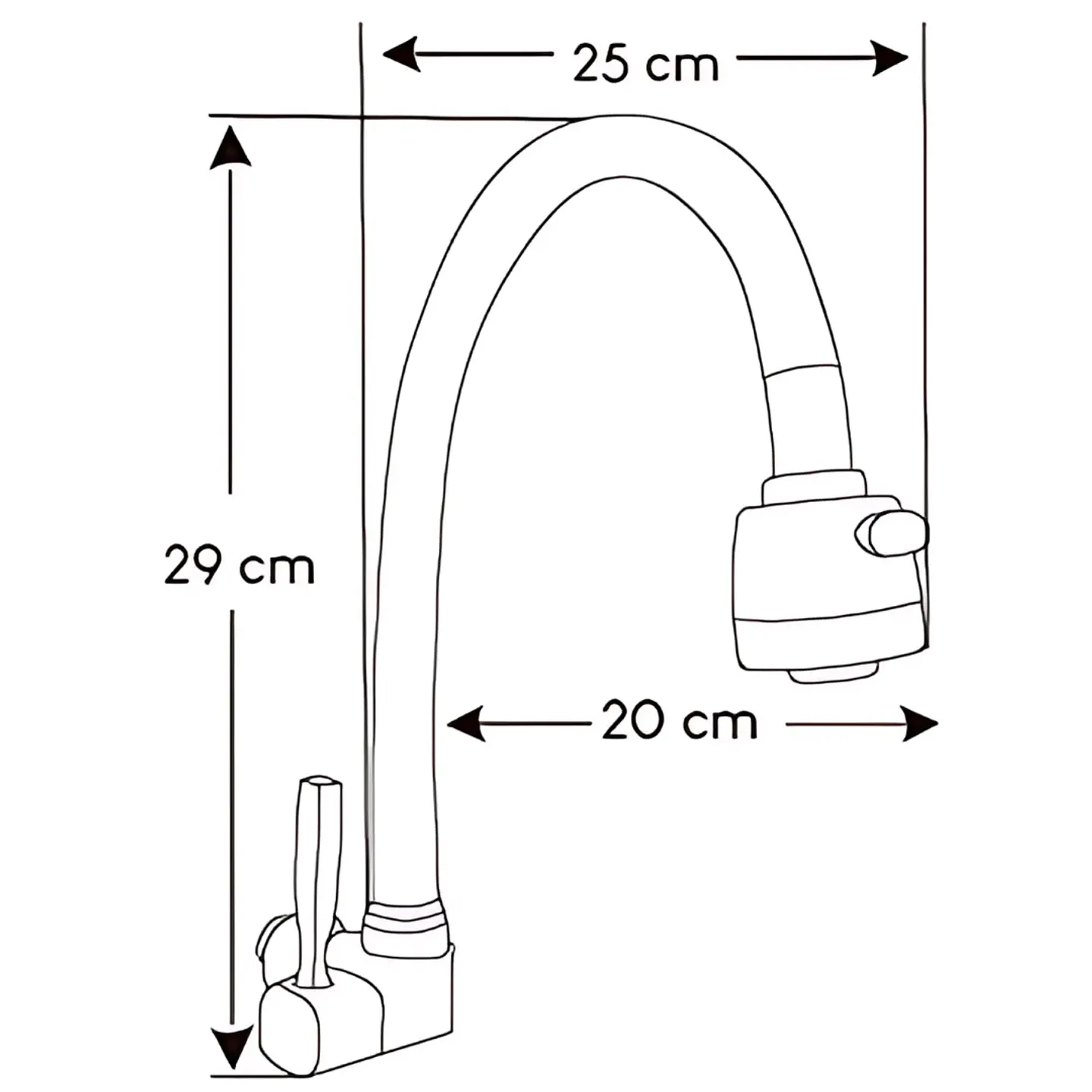Llave Ganso para Cocina de Acero Cromado Azul Flexible 3