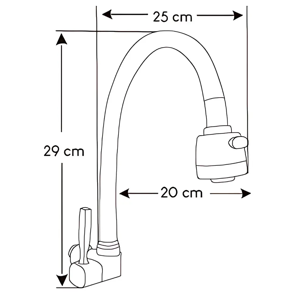 Llave Ganso para Cocina de Acero Cromado Rojo Flexible 3