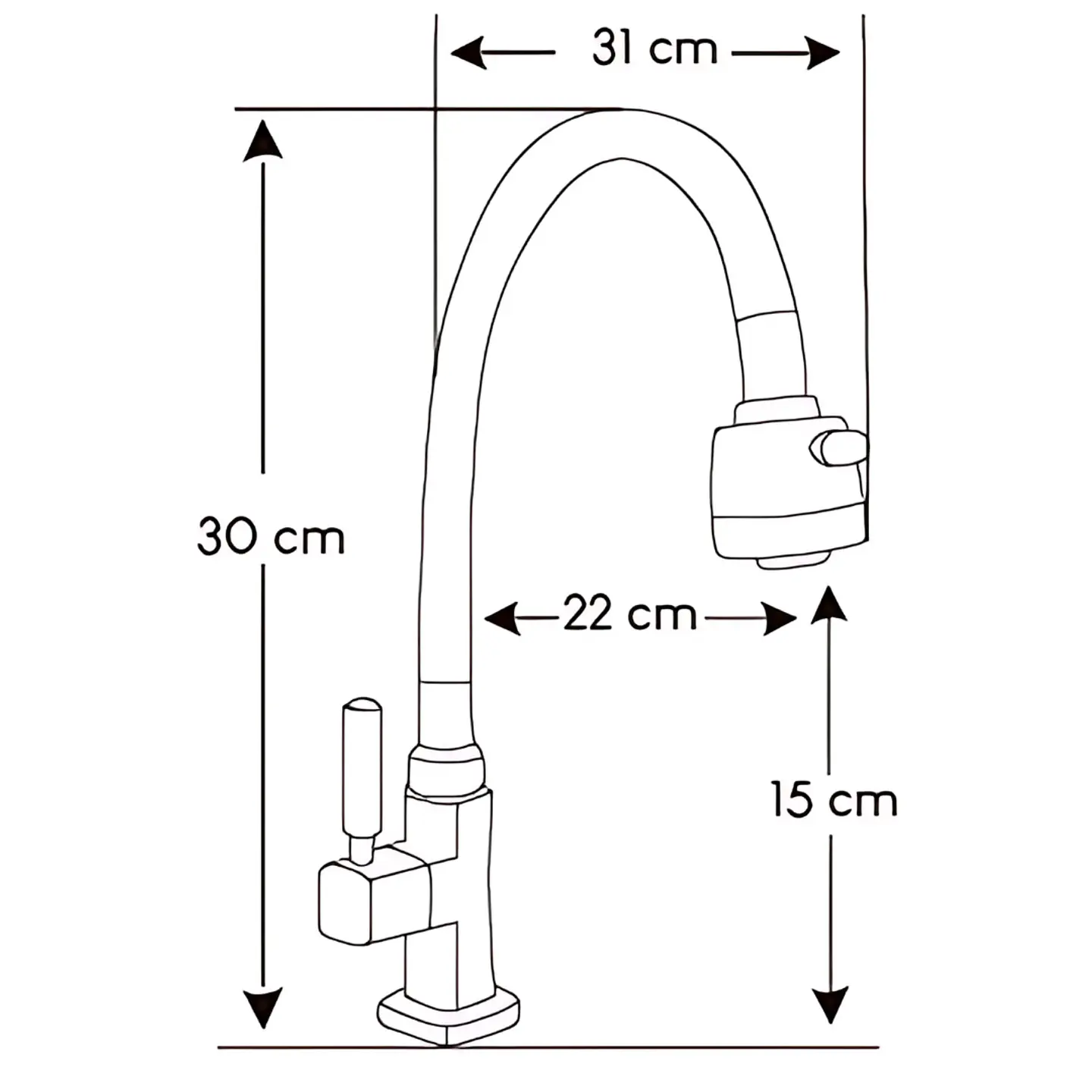 Llave Ganso para Cocina de Bronce Cromado Naranja Flexible Moderno 3