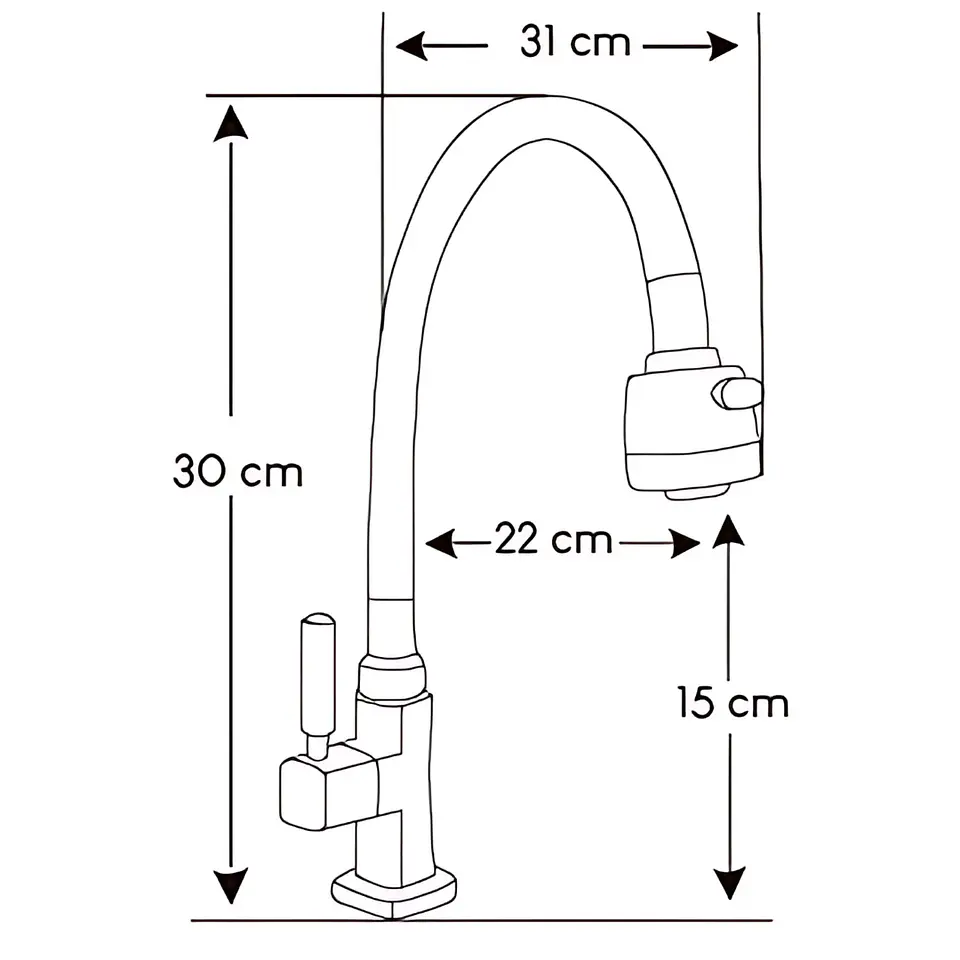 Llave Ganso para Cocina de Bronce Cromado Naranja Flexible Moderno 3