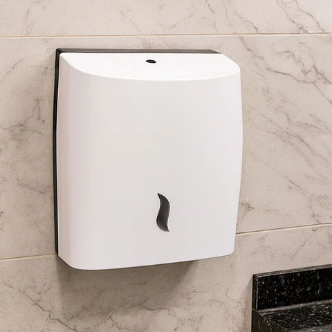 Dispensador de Papel Toalla Interdobladas ABS Blanco