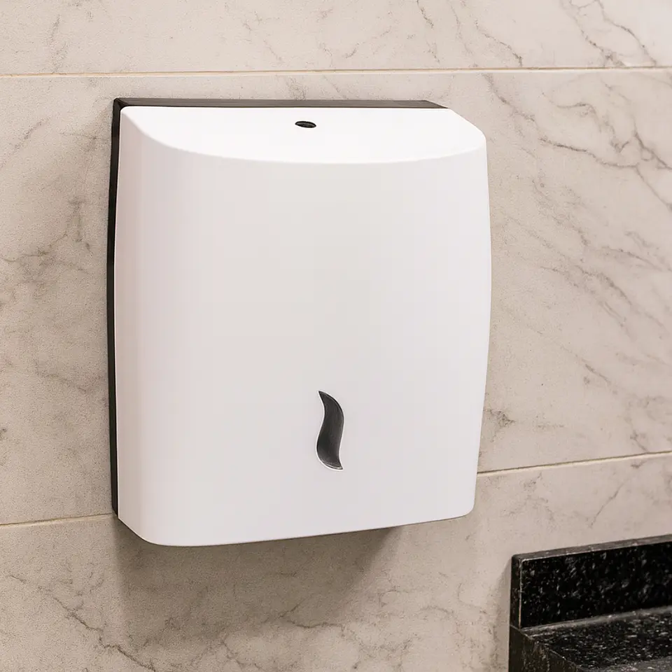 Dispensador de Papel Toalla Interdobladas ABS Blanco 2
