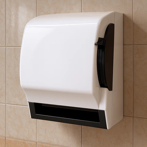 Dispensador de Papel Toalla Jumbo Palanca ABS Blanco