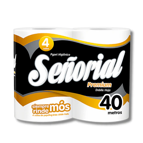 Papel Higiénico Señorial 40 mt Doble Hoja Bolsa por 24 Rollos 