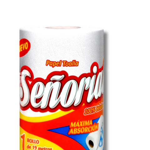 Papel Toalla Señorial 19 mt Doble Hoja Bolsa por 12 Rollos
