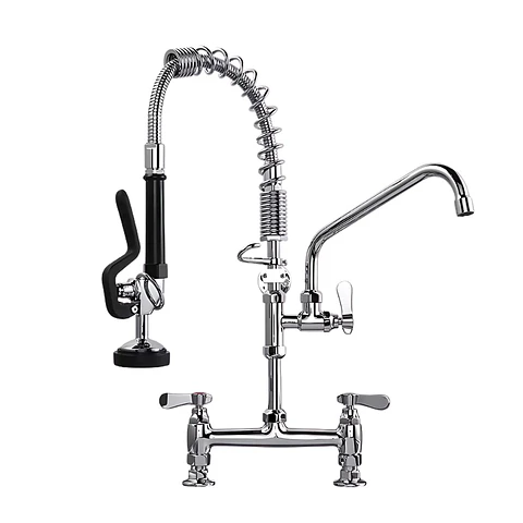 Grifería Industrial Cromada de Doble Mando