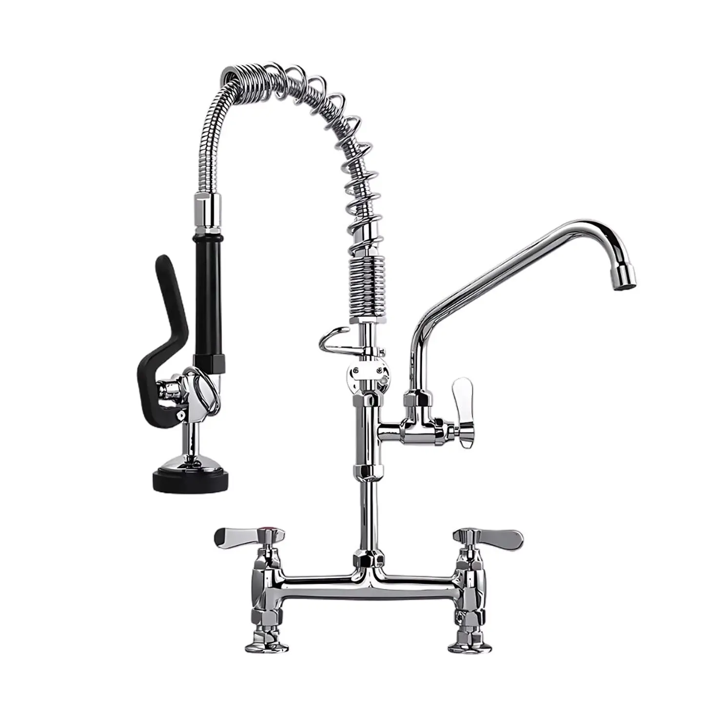 Grifería Industrial Cromada de Doble Mando 1