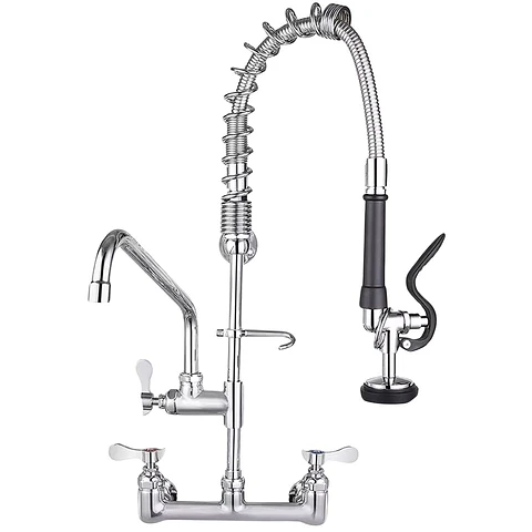 Grifería Industrial de Pared Cromada